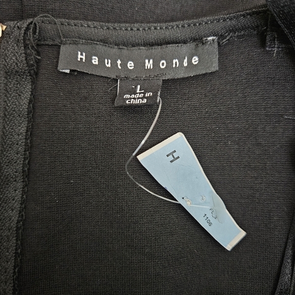 Haute Monde Sheath Dress Black Lace Sleeveless Bodycon Zip Back Large - Picture 6 of 9